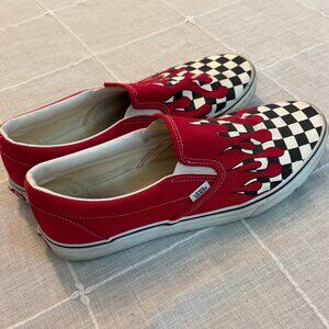 Vans Slip-On Checker Flame Red – Men’s 13